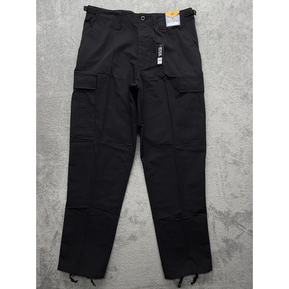 Ryno Gear Pants Mens Medium Measured 35x31 Black Cargo Relaxed Fit Ripstop BDU